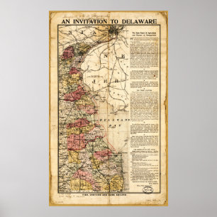 Poster "Um convite a Delaware" Mapa (1903)
