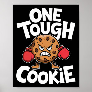 Poster Um cookie boxer forte boxando cookie cookie