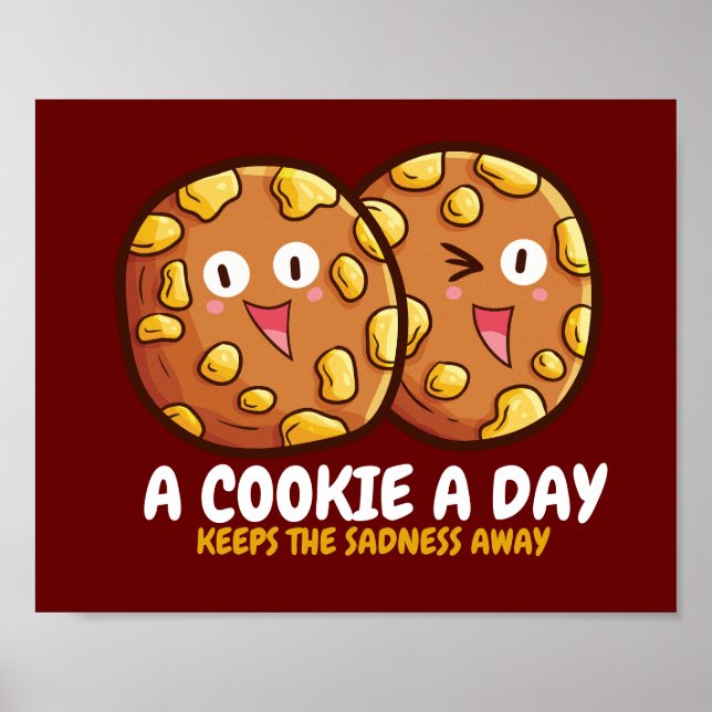 Poster "Um cookie por dia" personalizável (Frente)