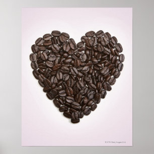 Póster Um coração feito de feijões de café