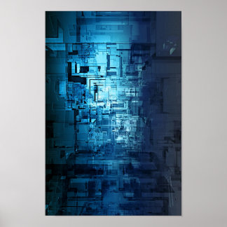 Póster um corredor complexo de proporções multidimensiona