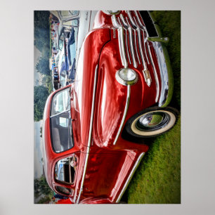 Poster Um Coupe Deluxe Especial de Plymouth vermelho