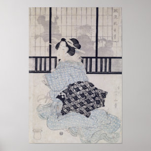 Póster Um Courtisan com um Shamisen