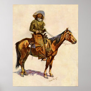 Póster Um cowboy Arizona por Remington, Vintage Western