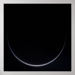 Póster Um crescente sol-iluminado da terra