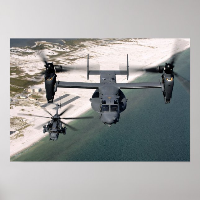 Póster Um CV-22 Osprey e um MH-53 Pave Baixo (Frente)