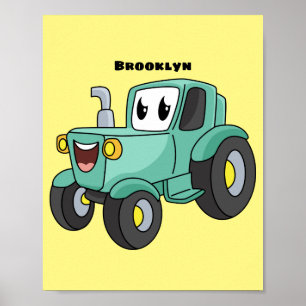 Poster Um desenho animado verde e bonito