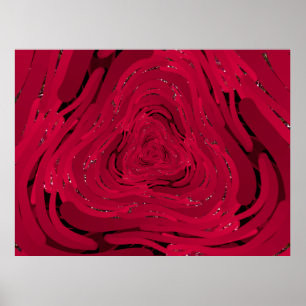 Poster Um desenho manual feito de gradiente vermelho com