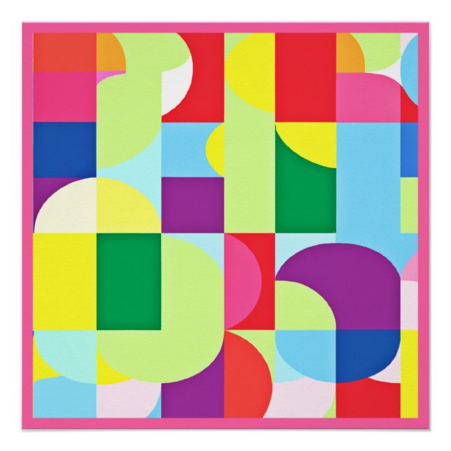 Póster Um Design de arte de Padrões vibrantes (Frente)