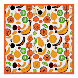 Póster Um Design de padrão Fruta delicioso