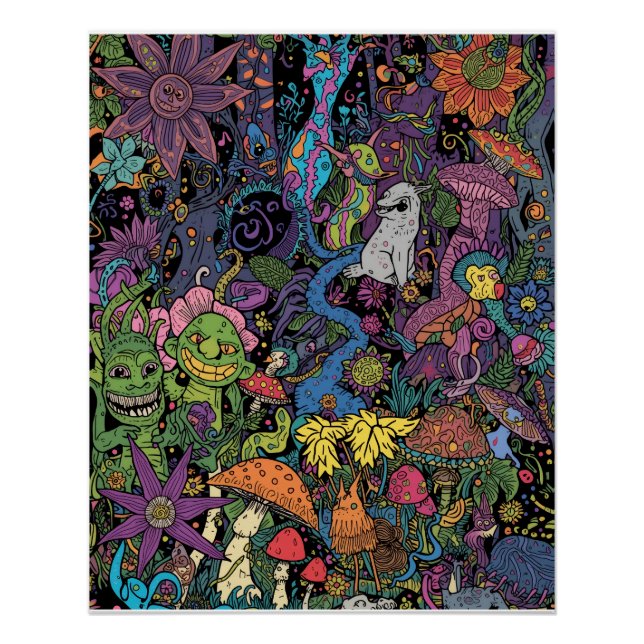 Póster Um design de pôster psicodélico (Frente)