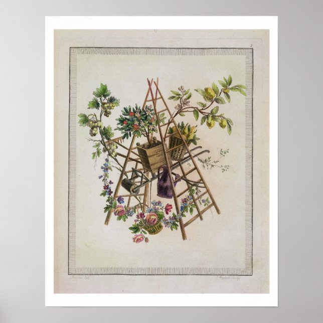 Poster Um design de têxteis de jardim, de "Oeuvre contene (Frente)