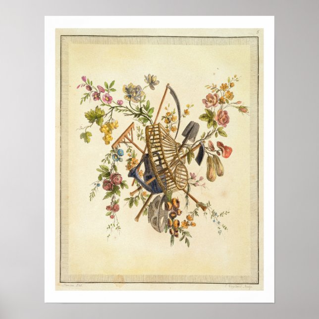 Poster Um design de têxtil de jardim, de "Oeuvre contenun (Frente)