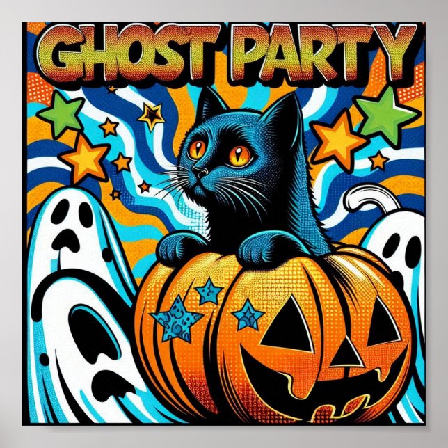 Poster Um Dia das Bruxas Puramente:Gato Negro Louco na Ab (Frente)