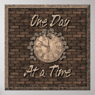 Póster Um Dia De Cada Vez Citar Slogan Antigo Relógio