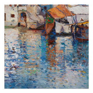 Póster Um dia ensolarado no velho porto Leontine von