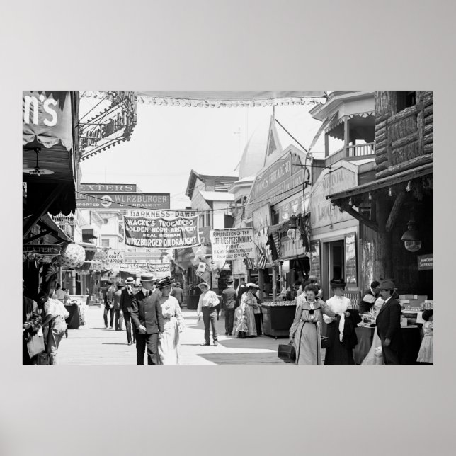 Poster Um Dia Leisuely em Coney Island 1903 (Frente)