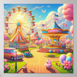 Poster Um dia na arte da Feira de Candyland