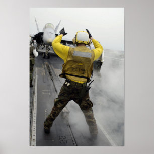 Póster Um diretor dos aviões sinaliza um zangão de