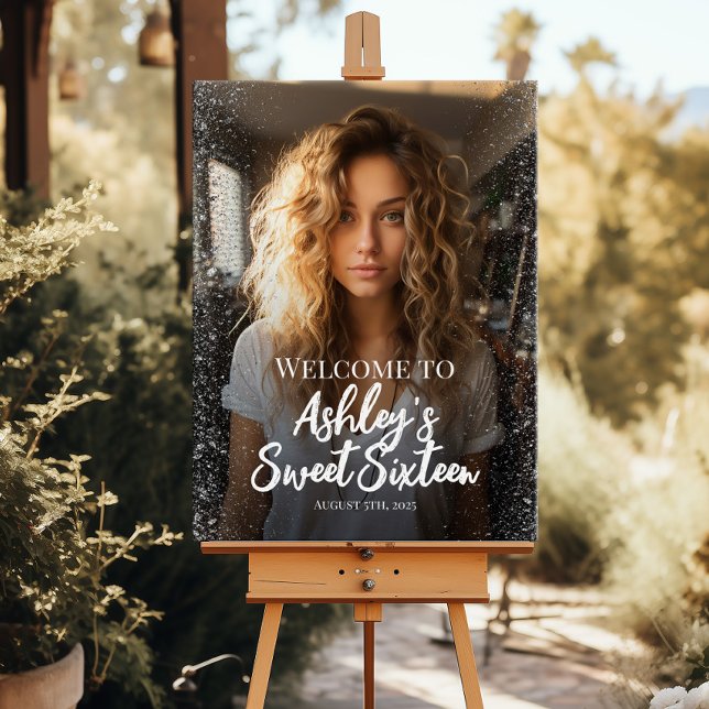 Poster Um doce e moderno sinal de boas-vindas com fotos (Criador carregado)