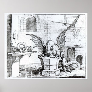 Poster Um dragão em uma oficina