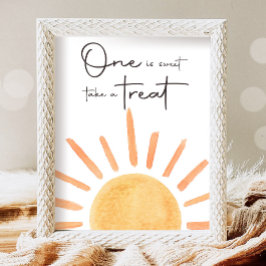 Poster Um é doce - Tome um Tratado Boho Sunshine Aniversá