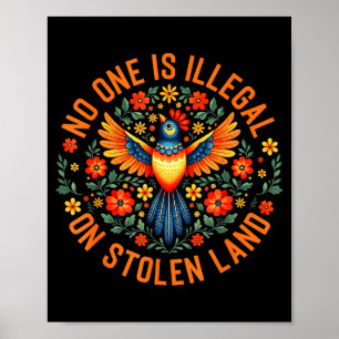 Poster Um é ilegal em terra roubada homens nativos americ