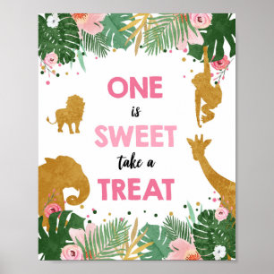 Poster Um é o Sinal de Aniversário da Menina Safari