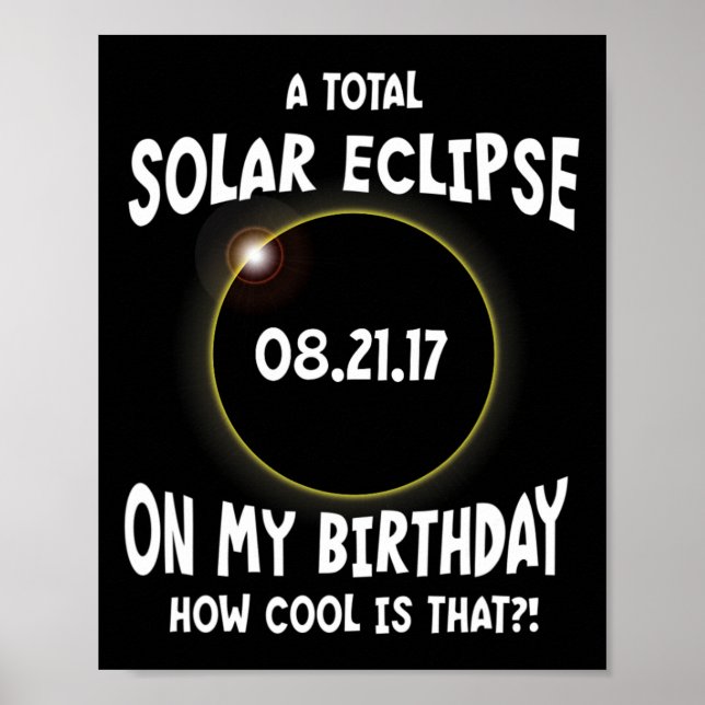 Poster Um Eclipse Solar Total No Meu Aniversário Como É L (Frente)