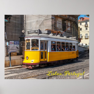 Poster Um elétrico icônico, amarelo, Lisboa, Portugal
