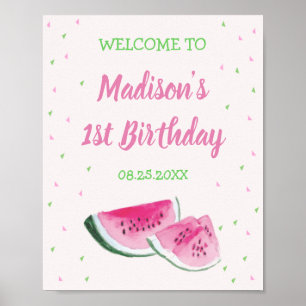 Poster Um Em Um Melon Cute Primeiro Aniversário Bem-Vind
