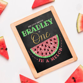 Poster Um Em Um primeiro aniversario De Quadro Melão