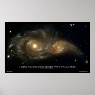Poster Um encontro de pastagem entre duas galáxias