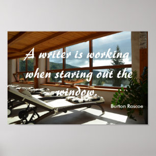 Póster Um escritor está trabalhando... Citação Burton Ras