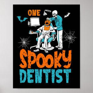Poster Um Esqueleto de Dia das Bruxas Assustador de Denti