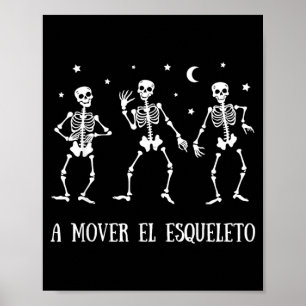 Poster Um Esqueleto Divertido Espanhol Halloween