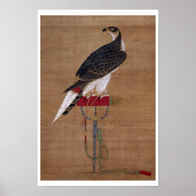 Póster Um Falcão - Pergaminho Coreano do Século XVI (Frente)