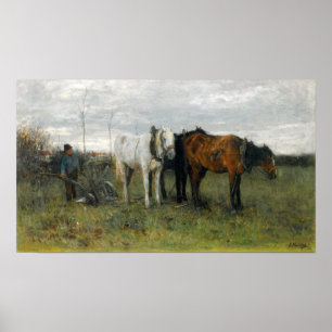 Póster Um fazendeiro Ploughing