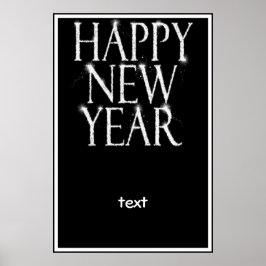 Póster Um Feliz ano novo espumante