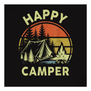 Póster Um Feliz Aventureiro Menino Bebê Divertido Acampam