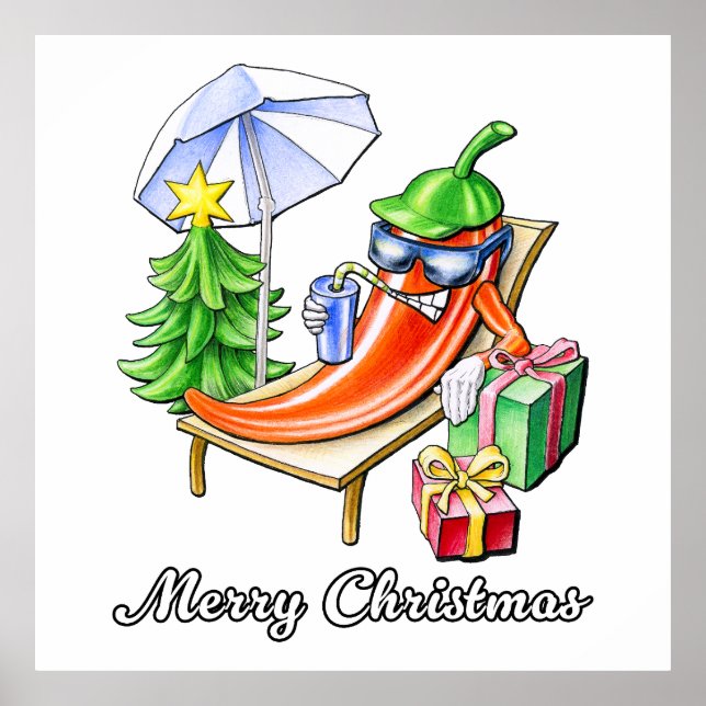 Poster Um Feliz Natal em Sunshade e Tree (Frente)