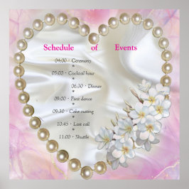 Poster Um fim de mármore rosa e branco com Dourado escova