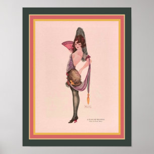 Poster "Um flash do art deco velho CA 1921 de Spain