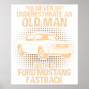 Poster Um Ford Mustang Velho 1966 Fastback