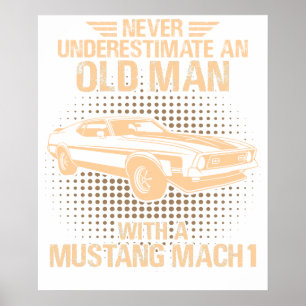 Poster Um Ford Mustang Velho Mach 1 de 1971 a 1973