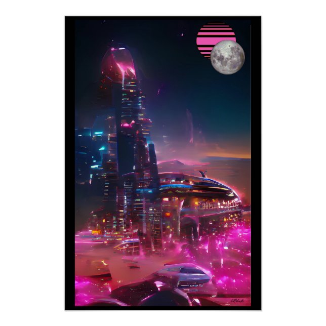 Póster Um Futurismo de Ruínas Vaporwaived (Frente)