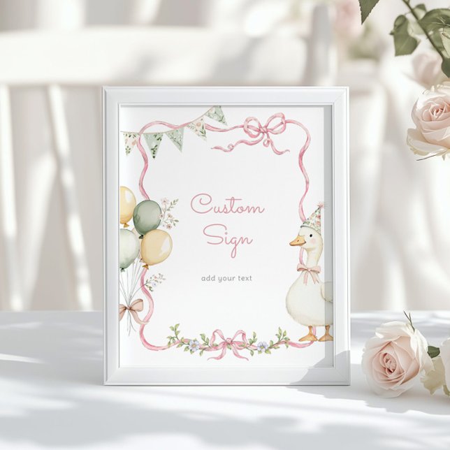 Poster Um Ganso Bobo Arco Rosa Personalizado (Criador carregado)