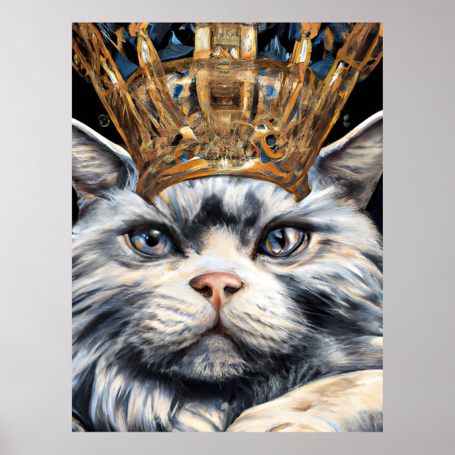 Poster Um gato com uma coroa (Frente)