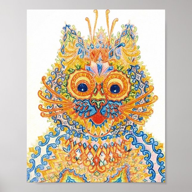 Poster Um Gato De Olhos Amplos, Louis Wain (Frente)