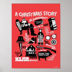 Poster Um Gráfico de Ícones da História de Natal